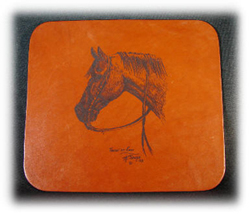 Leather Laser Engraved Mouse Pad 