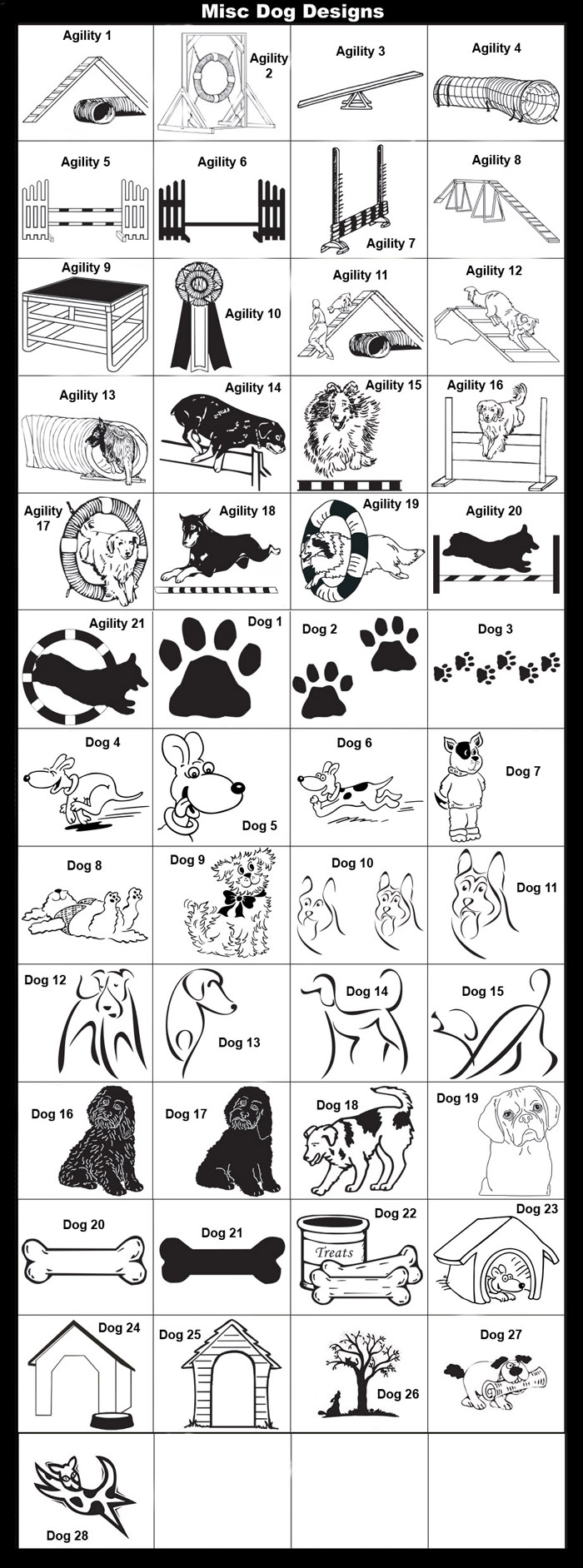 Bull Dog, Flying Dog, Dog & Cat, Dog with Newspaper, Catahoula, CockaPoo, Coton de Tular, Dog Bone, Dog Paw, German Pinscher, Obedience, Kerry Beagle, Leonberger, Neomastiff, Old English Bulldogge, Old English Bull dog, Puggle, Rat Terrier, Red White Irish Spaniel, Dog Agility, Teeter, Jump, Frame Tunnel, Tire Jump, Dog Agility Scene, Heeling, High Jump, Rottweiler Jumping, Sheltie Jumping, Doberman with Dumbbell