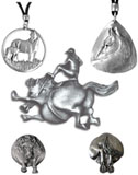 Horse inspired Sterling Pewter equestrian horse jewelry.