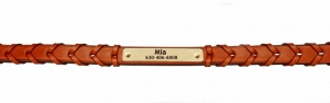 Tan Edgewood Laced Nameplate Collar