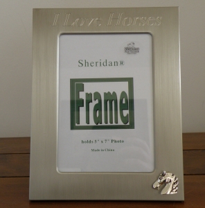 I Love Horses Frame - Silver