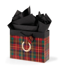 Festive Plaid Horseshoe Vogue Gift Bag