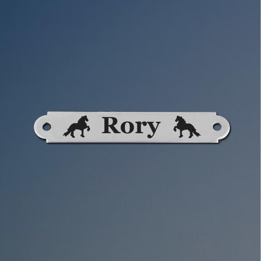 Engraved Brass Bridle Nameplate - Breed Logo