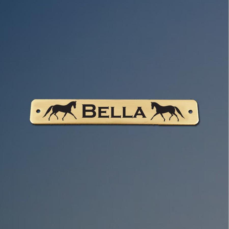 Engraved Brass Bridle Nameplate - Horse Design