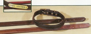 Raised Leather Dog Collar - Havana.