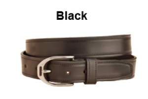 English Stirrup Buckle Leather Equestrian Belt - Black.