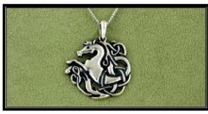 Celtic Knotwork Horse Necklace - Horse Jewelry