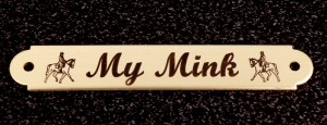 Horse Design Round Ended Brass Halter nameplate - Large.