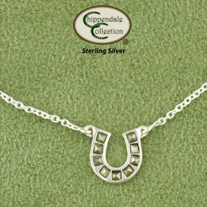 Horseshoe sterling silver equestrian ankle bracelet. Quality horse jewelry ankle bracelet that features a horseshoe.