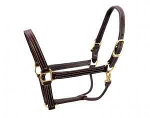 British Leather Walsh Halter - Choice of throat snap or no throat snap. Solid Brass Hardware