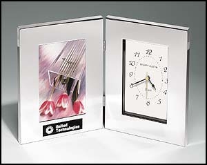 Polished Silver Clock / Photo Frame - Breed Logo