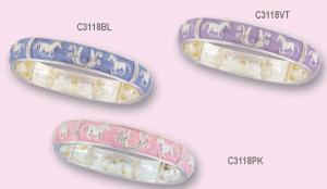 Purple cantering horse stretch bangle equestrian jewelry bracelet.