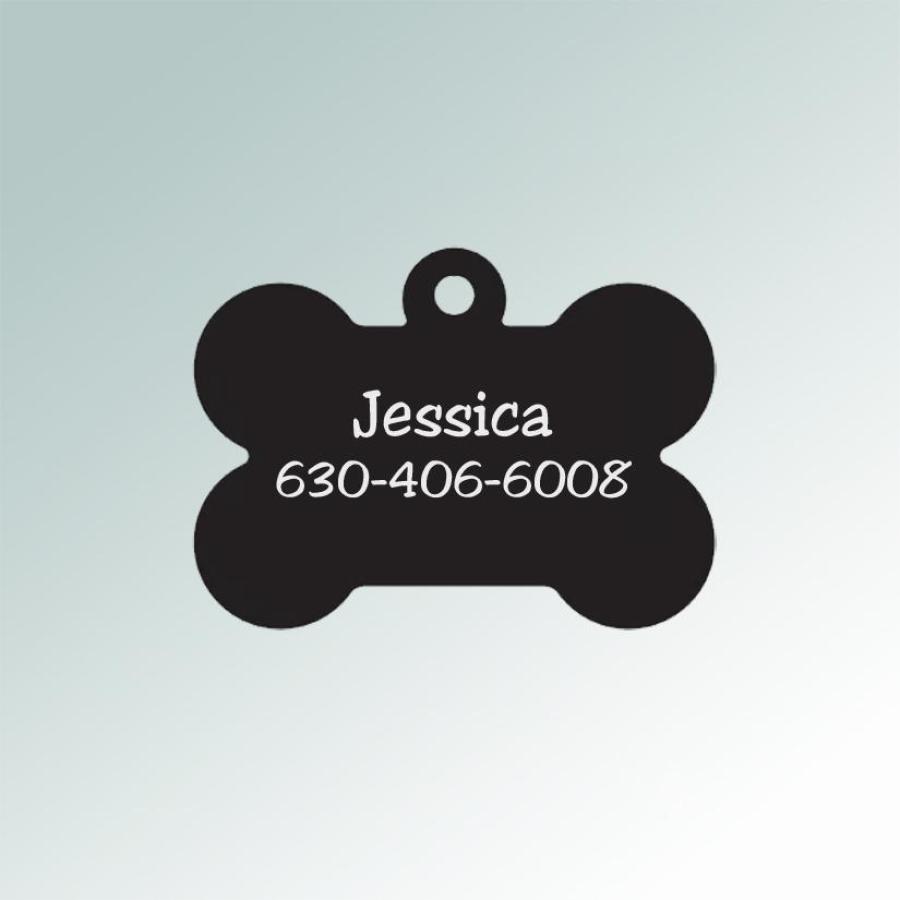 Engraved Aluminum Dog Bone ID Tag