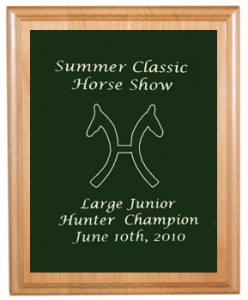 Engraved Alder Plaque & Plate with Breed Logo
