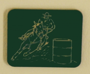 Barrel Racing Horse Magnet - Plastic
