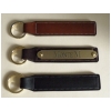Leather key fobs with brass engraved nameplates make great horse show awards and gifts.