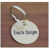 Engraved brass circle Dressage horse and rider key chain.