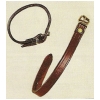 Leather bracelet with engraved brass dressage horse and rider plate.