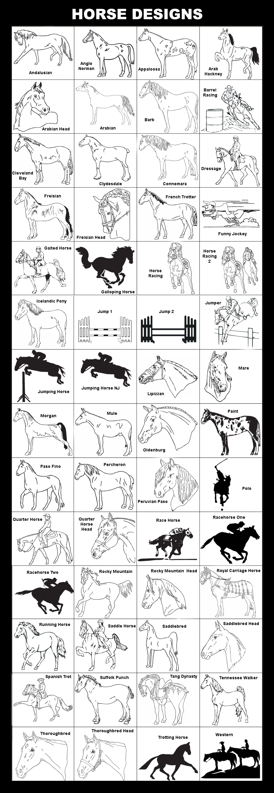 Freisian, Freisian Head, French Trotter, Funny Jockey, Gaited Horse, Galloping Horse, Horse Racing , Horse Racing 2, Icelandic Pony, Jumper
