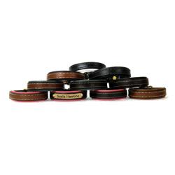 Padded Leather Nameplate Bracelet. Free engraved brass nameplate included. Equestrian Jewelry