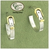 Buckle sterling silver and brass equestrian jewelry hoop earrings.