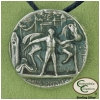 Long Champs Horse Medallion Necklace Pin - Equestrian Jewelry