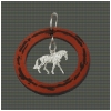 Custom Engraved Leather Circle Sterling Silver Horse Charm Necklace