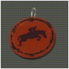 Circle Engraved Leather Charm Necklace - Horse Design