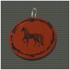 Circular Pendant on a Leather Necklace - Engraved Horse Design 7