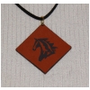 Engraved Diamond Leather Pendant Necklace - Horse Design 5