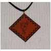Engraved Diamond Leather Pendant Necklace - Horse Design 6