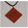 Engraved Diamond Leather Pendant Necklace - Horse Design 7