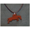 Custom cut Jumping Horse Leather Charm and Necklace