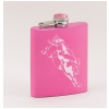 Pink Stainless Steel 8 oz Flask - Horse Design 2