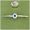 Byzantine Blue CZ sterling silver equestrian pin. Quality horse jewelry pin.