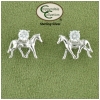 Trotting horse sterling silver equestrian jewelry earrings.