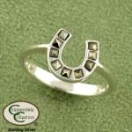 Marcasite Horseshoe Ring - Equestrian Jewelry