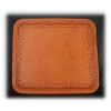 Rich Tan Leather Tooled Mouse Pad - Breed Logo
