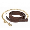 Walsh Leather Lead Chain - 24" Solid Brass Chain - Pony