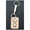 Engraved Silver Key Chain - Breed Logo