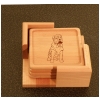 Maple Coasters & Holder - Non-Sporting Dog Design