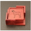 Rosewood Coasters & Holder - Hound Dog Design