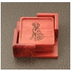 Rosewood Coasters & Holder - Non-Sporting Dog Design