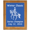 Bamboo Plaque with Engraved Plate - Horse Design 3