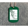 Colored anodized aluminum military GI dog tag necklace engraved with your photo. Equestrian Jewelry.