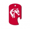 GI dog tag bottle opener key chain with personalized text and custom engraved horse design 5.