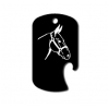 GI dog tag bottle opener key chain with personalized text and custom engraved horse design 6.