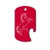 GI dog tag bottle opener key chain with personalized text and custom engraved horse design 7.