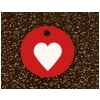 Round Aluminum Bridle Engraved Disc - Heart Design