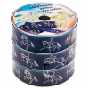 Horse design blue and silver decorative ribbon. Great for wrapping equestrian gifts.